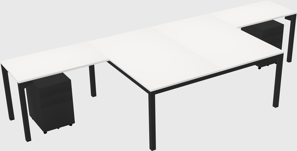 Shared l-shaped desk