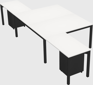 Shared l-shaped desk