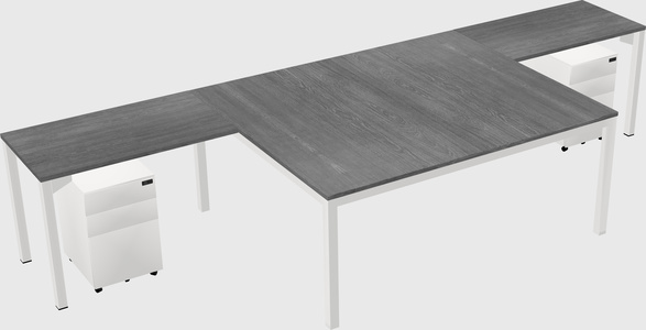 Shared l-shaped desk