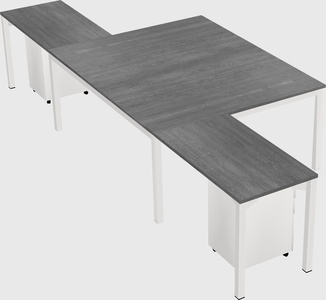 Shared l-shaped desk