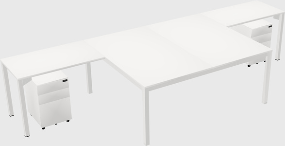Shared l-shaped desk