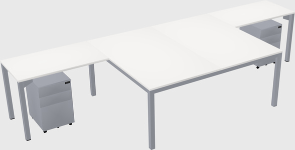 Shared l-shaped desk