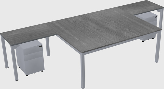 Shared l-shaped desk