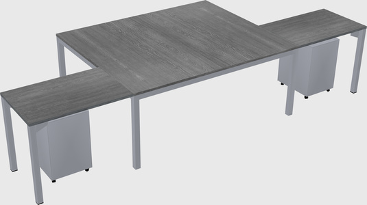 Shared l-shaped desk