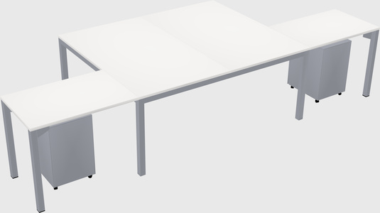 Shared l-shaped desk
