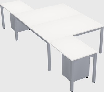 Shared l-shaped desk