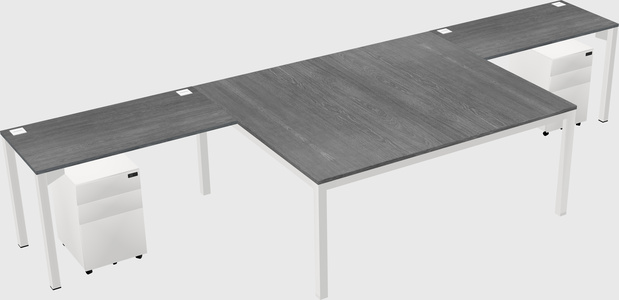 Shared l-shaped desk