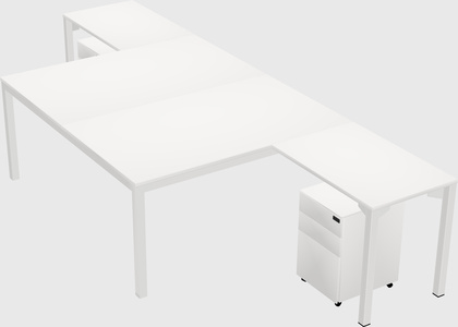 Shared l-shaped desk