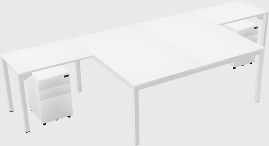 Shared l-shaped desk
