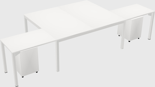 Shared l-shaped desk