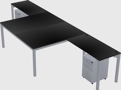 Shared l-shaped desk