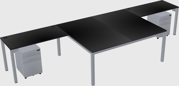 Shared l-shaped desk