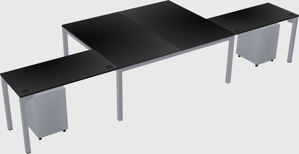 Shared l-shaped desk