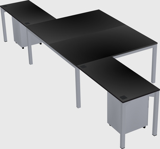 Shared l-shaped desk