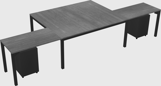 Shared l-shaped desk