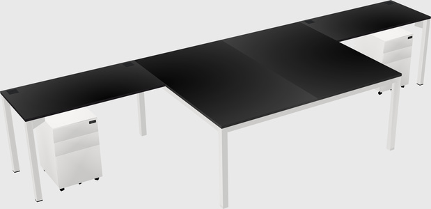 Shared l-shaped desk