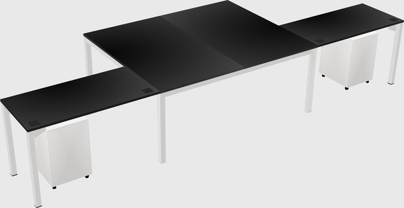 Shared l-shaped desk
