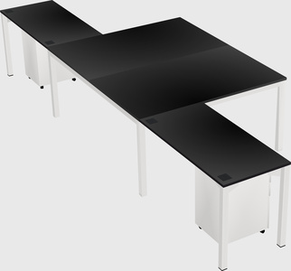 Shared l-shaped desk