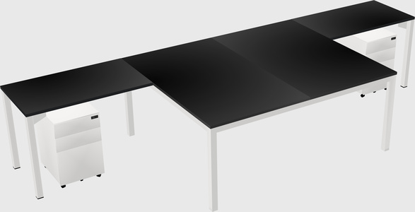 Shared l-shaped desk