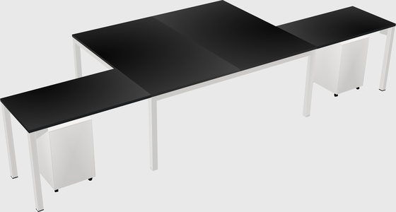 Shared l-shaped desk