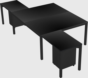 Shared l-shaped desk