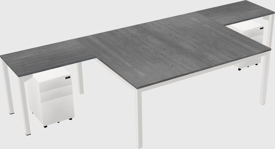 Shared l-shaped desk