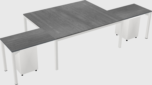 Shared l-shaped desk