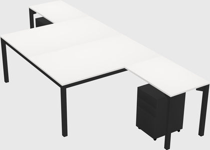 Shared l-shaped desk