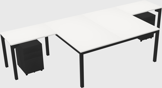 Shared l-shaped desk