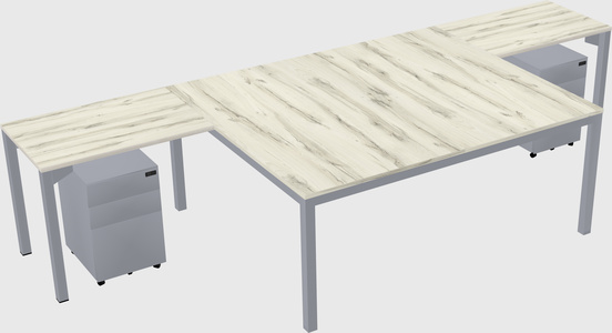 Shared l-shaped desk
