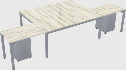 Shared l-shaped desk