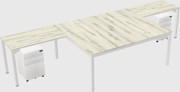 Shared l-shaped desk