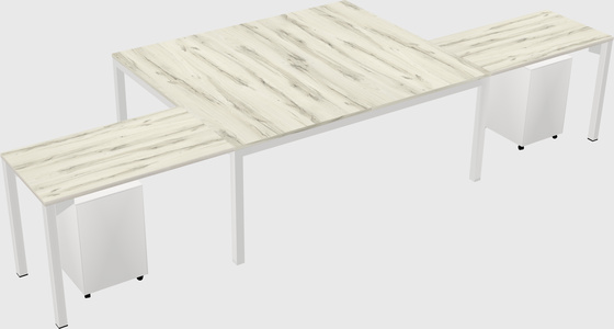 Shared l-shaped desk