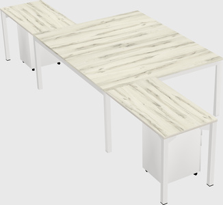 Shared l-shaped desk