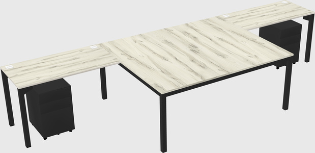 Shared l-shaped desk