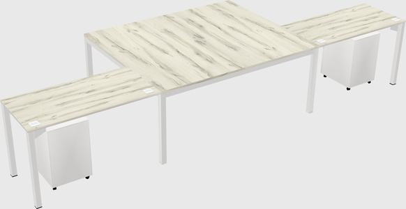 Shared l-shaped desk