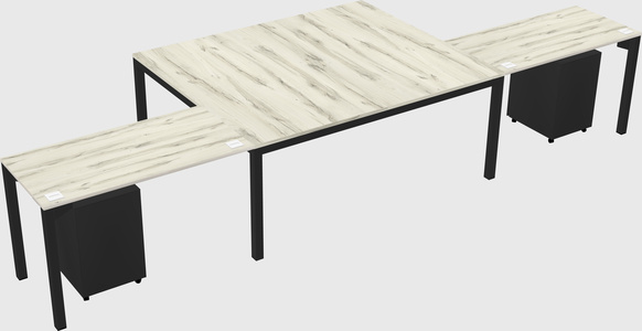 Shared l-shaped desk
