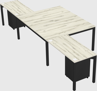 Shared l-shaped desk