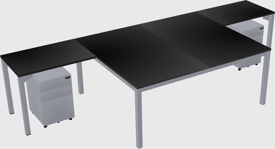Shared l-shaped desk