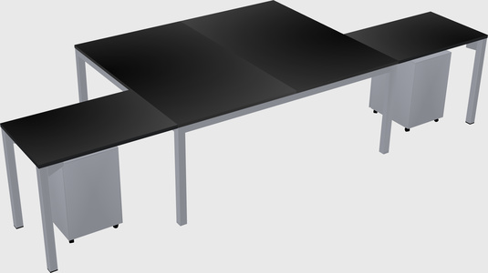 Shared l-shaped desk
