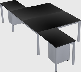 Shared l-shaped desk