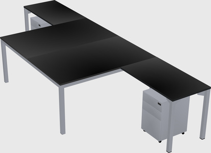 Shared l-shaped desk
