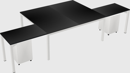 Shared l-shaped desk