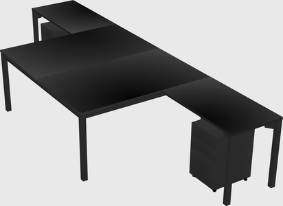 Shared l-shaped desk