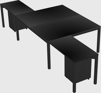 Shared l-shaped desk