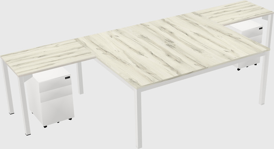 Shared l-shaped desk