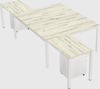 Shared l-shaped desk