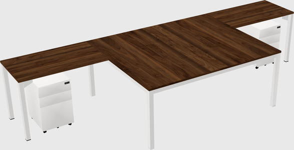Shared l-shaped desk