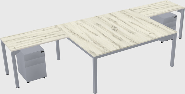 Shared l-shaped desk