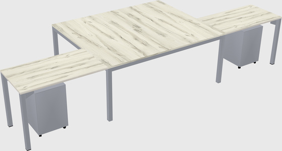 Shared l-shaped desk
